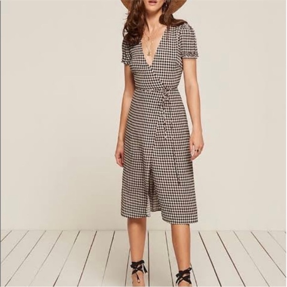 Reformation checker midi dress NWT - Picture 3 of 6